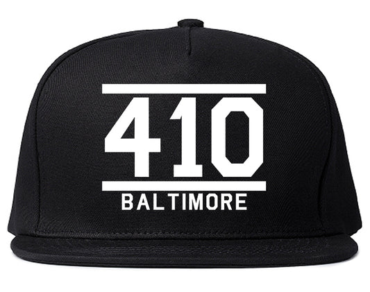 410 Area Code Baltimore Maryland Mens Snapback Hat Black