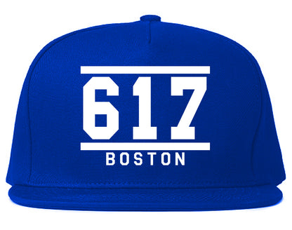 617 Area Code Boston Massachusetts Mens Snapback Hat Royal Blue