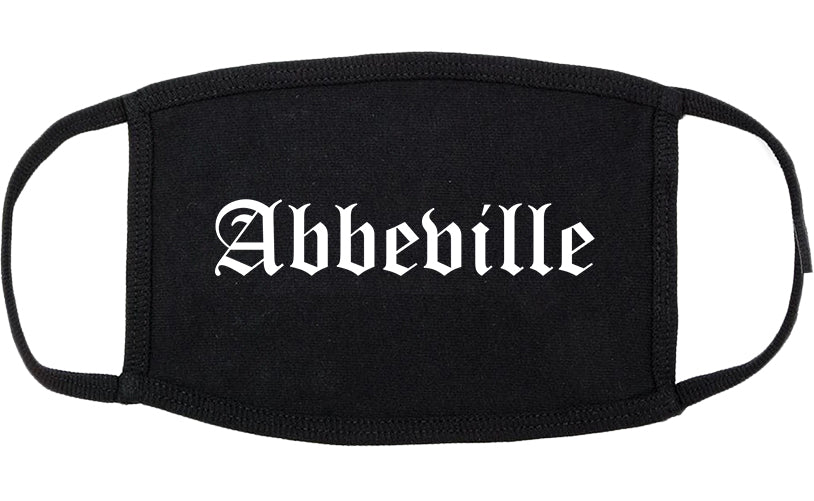 Abbeville Louisiana LA Old English Cotton Face Mask Black