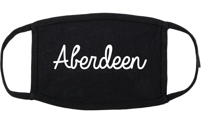 Aberdeen Mississippi MS Script Cotton Face Mask Black