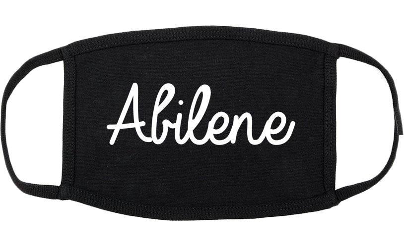 Abilene Texas TX Script Cotton Face Mask Black