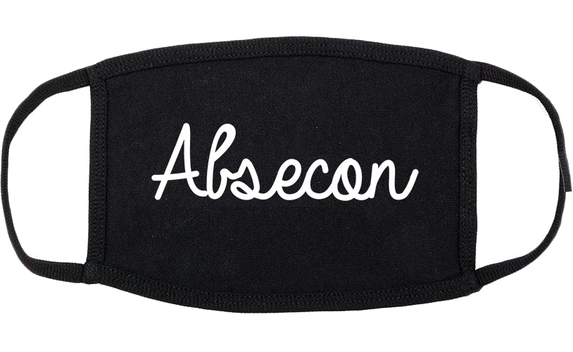Absecon New Jersey NJ Script Cotton Face Mask Black