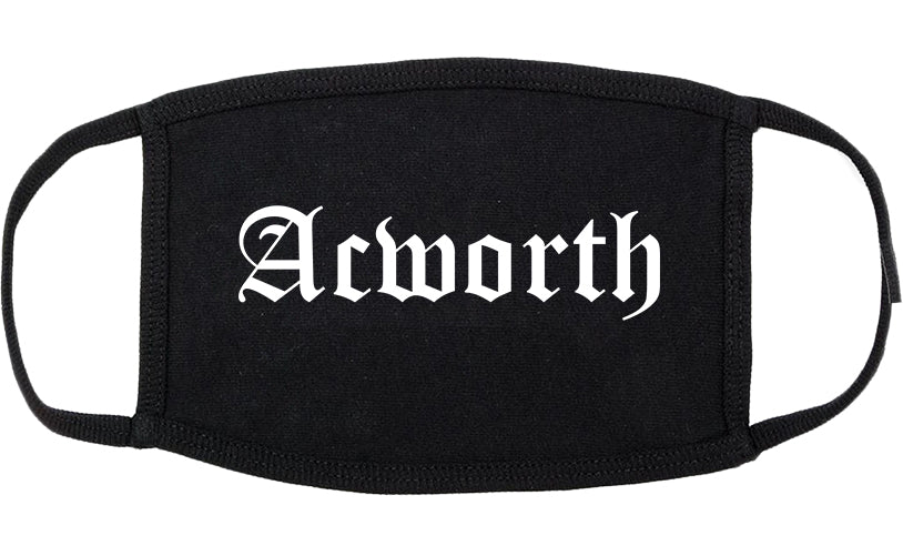 Acworth Georgia GA Old English Cotton Face Mask Black