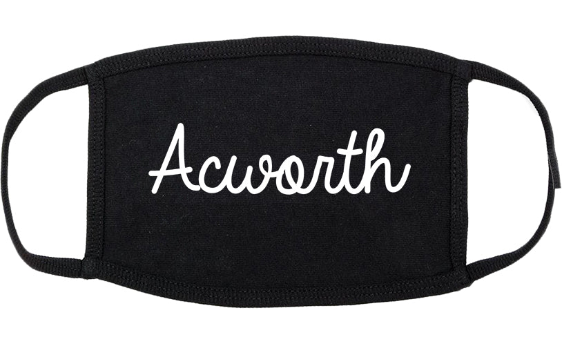 Acworth Georgia GA Script Cotton Face Mask Black