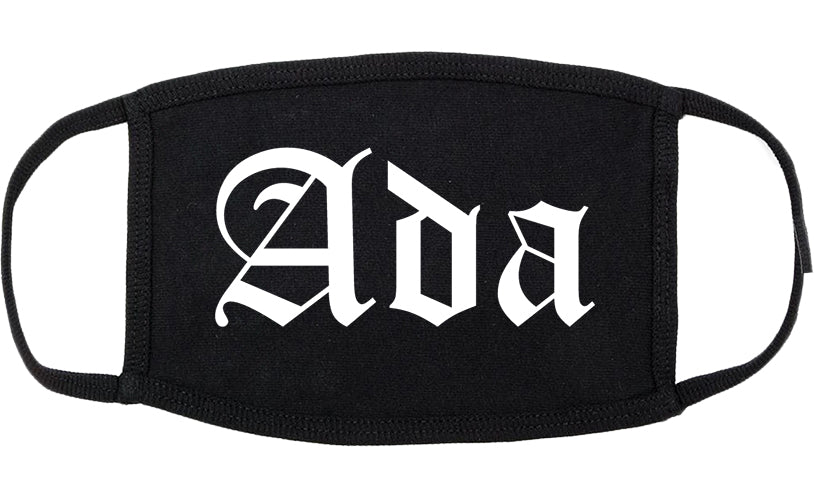 Ada Ohio OH Old English Cotton Face Mask Black