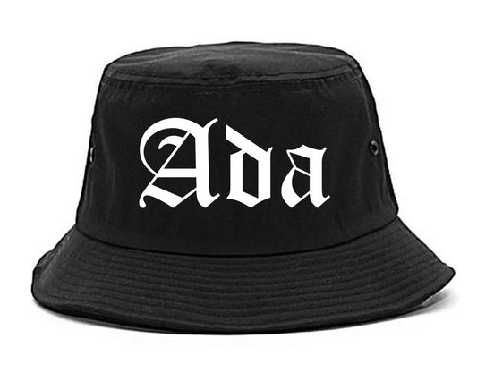 Ada Ohio OH Old English Mens Bucket Hat Black