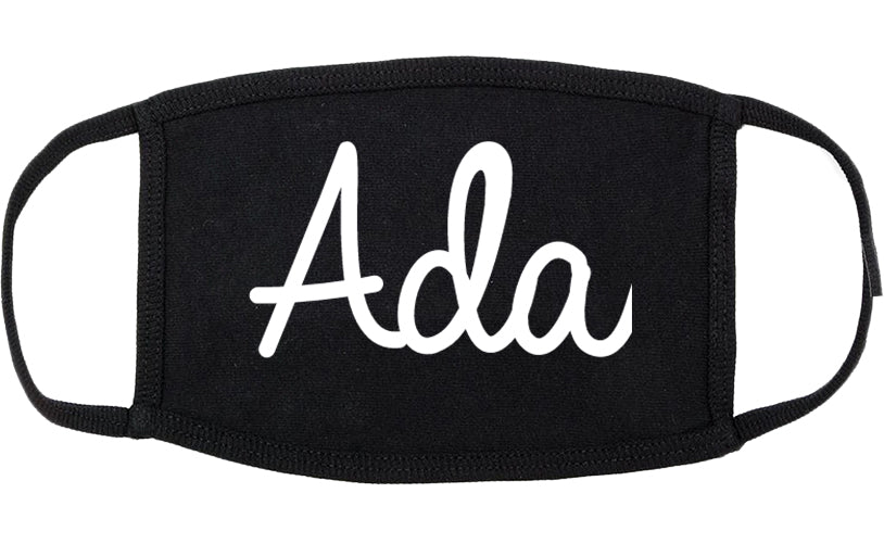 Ada Ohio OH Script Cotton Face Mask Black