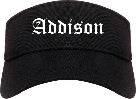 Addison Texas TX Old English Mens Visor Cap Hat Black