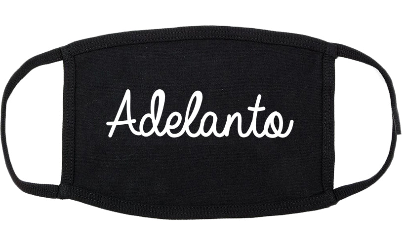 Adelanto California CA Script Cotton Face Mask Black