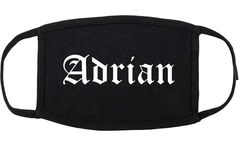 Adrian Michigan MI Old English Cotton Face Mask Black