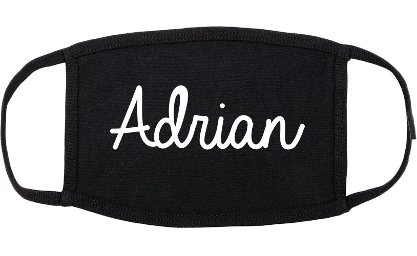 Adrian Michigan MI Script Cotton Face Mask Black