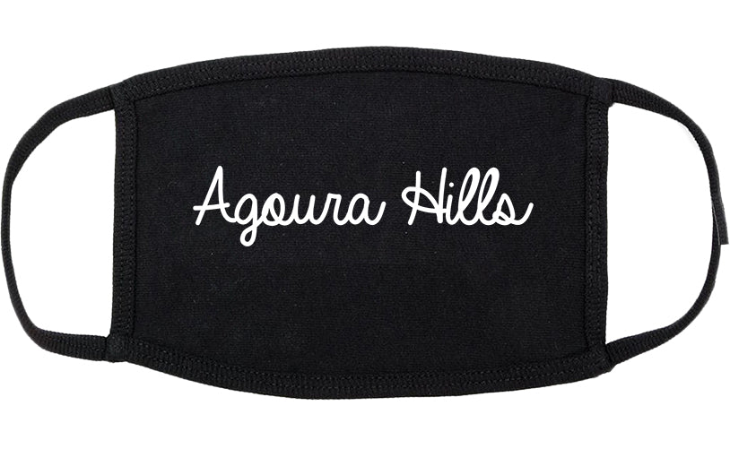 Agoura Hills California CA Script Cotton Face Mask Black