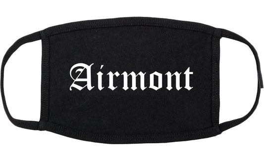 Airmont New York NY Old English Cotton Face Mask Black