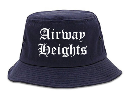Airway Heights Washington WA Old English Mens Bucket Hat Navy Blue
