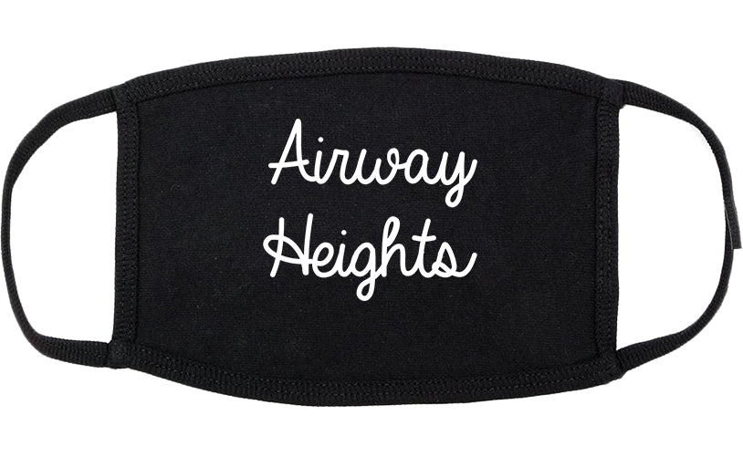Airway Heights Washington WA Script Cotton Face Mask Black