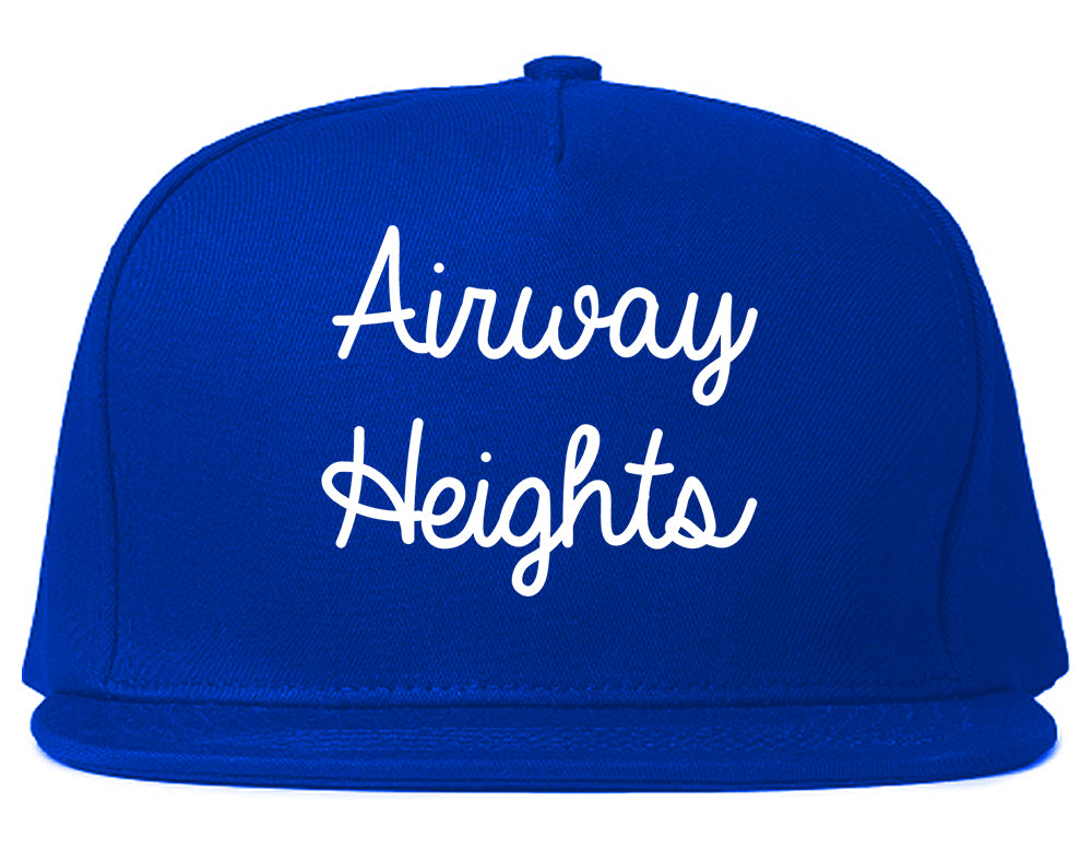Airway Heights Washington WA Script Mens Snapback Hat Royal Blue