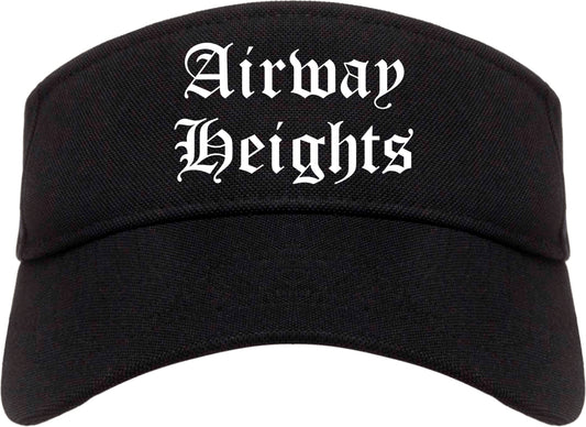 Airway Heights Washington WA Old English Mens Visor Cap Hat Black