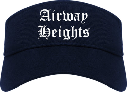 Airway Heights Washington WA Old English Mens Visor Cap Hat Navy Blue
