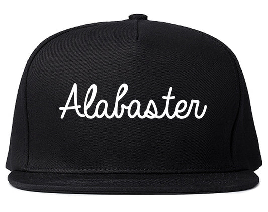 Alabaster Alabama AL Script Mens Snapback Hat Black