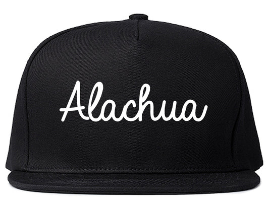 Alachua Florida FL Script Mens Snapback Hat Black