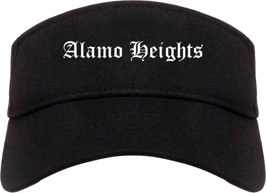 Alamo Heights Texas TX Old English Mens Visor Cap Hat Black