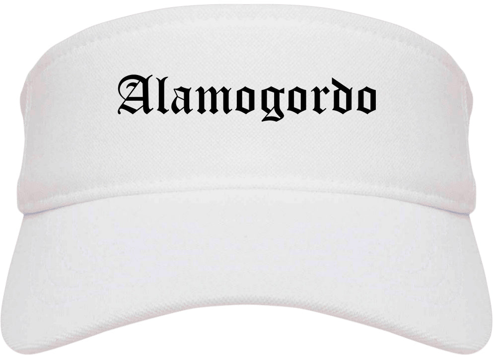 Alamogordo New Mexico NM Old English Mens Visor Cap Hat White