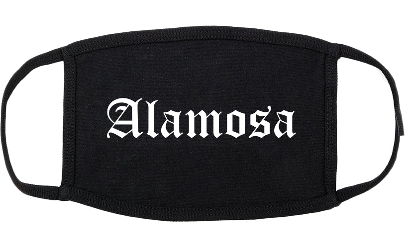 Alamosa Colorado CO Old English Cotton Face Mask Black