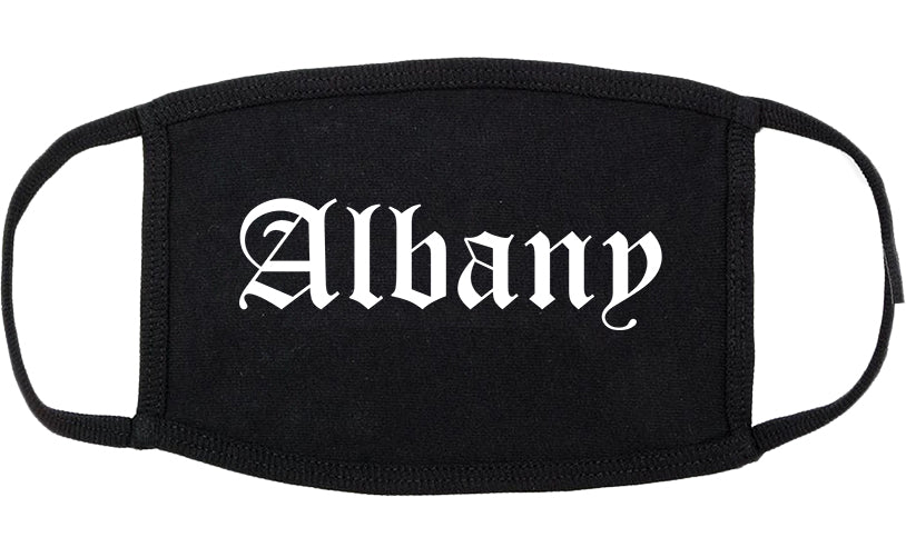 Albany California CA Old English Cotton Face Mask Black