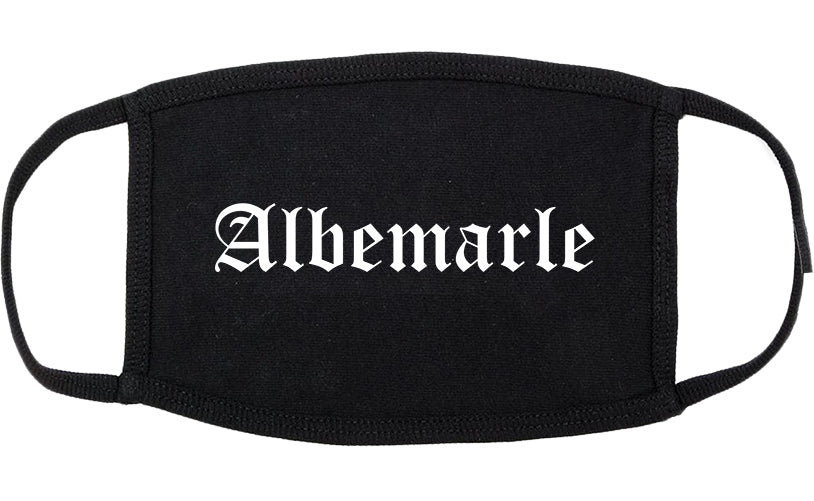 Albemarle North Carolina NC Old English Cotton Face Mask Black