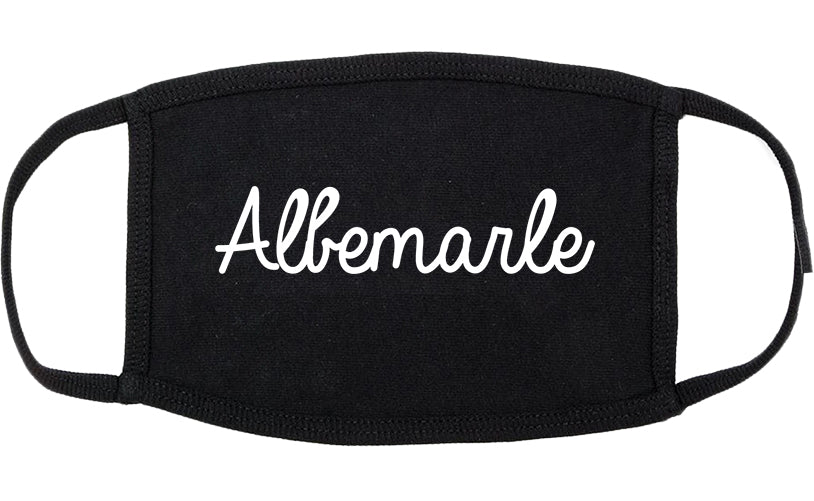 Albemarle North Carolina NC Script Cotton Face Mask Black