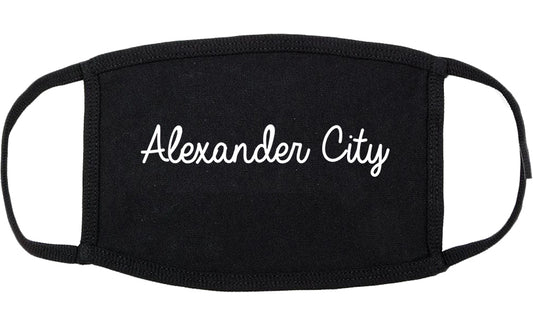 Alexander City Alabama AL Script Cotton Face Mask Black