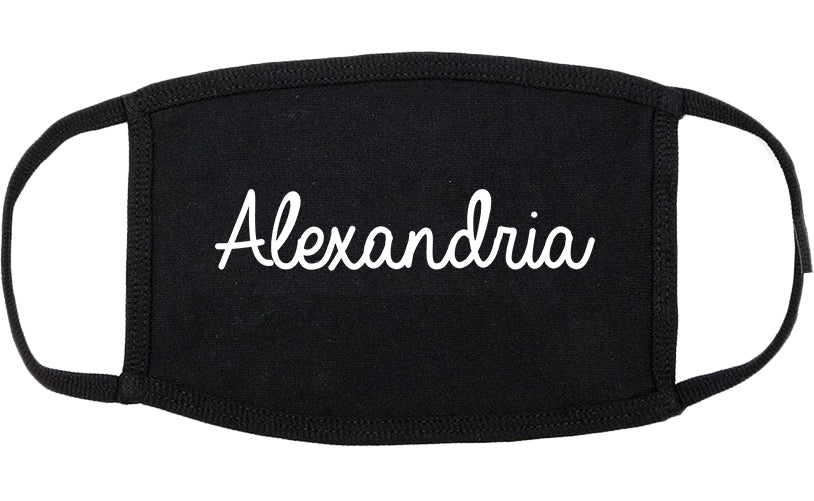 Alexandria Virginia VA Script Cotton Face Mask Black