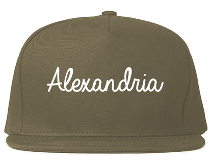 Alexandria Virginia VA Script Mens Snapback Hat Grey