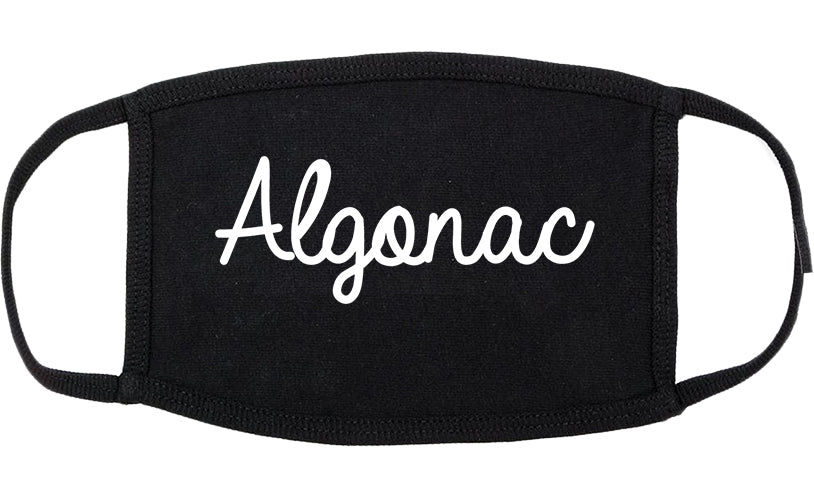 Algonac Michigan MI Script Cotton Face Mask Black