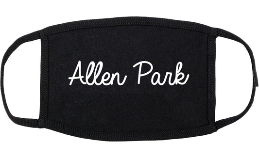 Allen Park Michigan MI Script Cotton Face Mask Black
