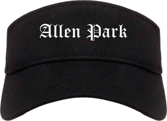 Allen Park Michigan MI Old English Mens Visor Cap Hat Black