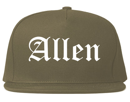 Allen Texas TX Old English Mens Snapback Hat Grey