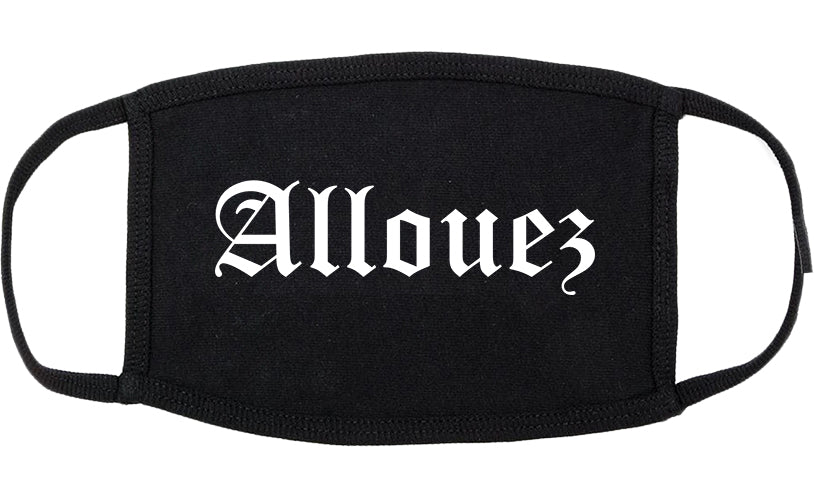 Allouez Wisconsin WI Old English Cotton Face Mask Black