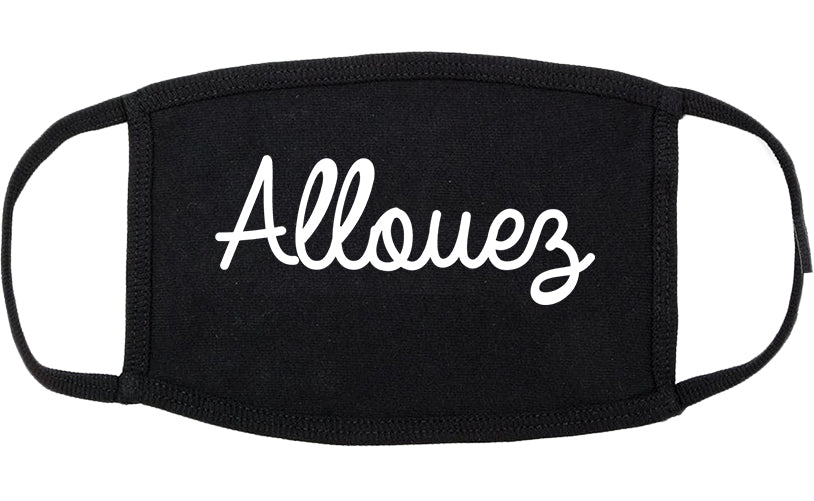 Allouez Wisconsin WI Script Cotton Face Mask Black