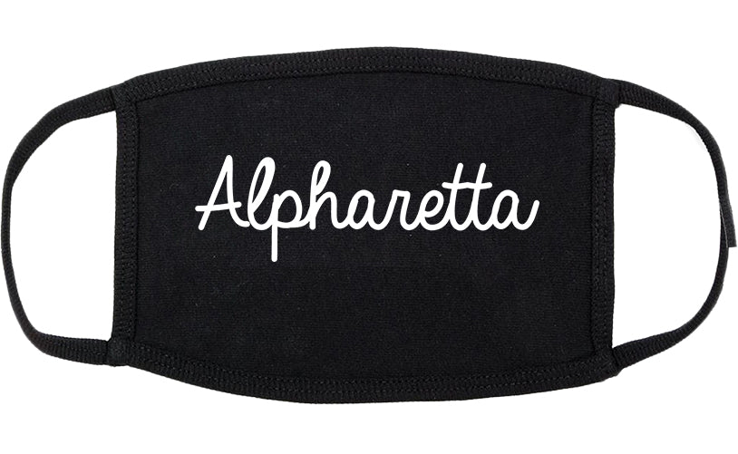 Alpharetta Georgia GA Script Cotton Face Mask Black