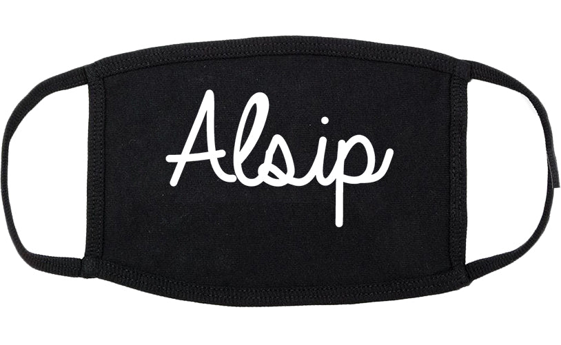 Alsip Illinois IL Script Cotton Face Mask Black