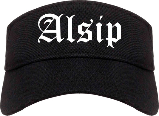 Alsip Illinois IL Old English Mens Visor Cap Hat Black