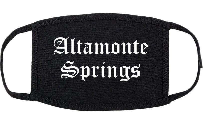 Altamonte Springs Florida FL Old English Cotton Face Mask Black