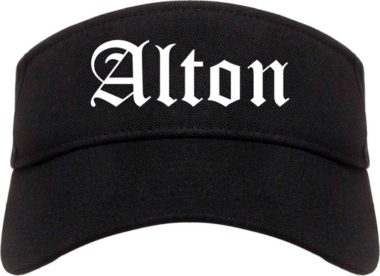 Alton Texas TX Old English Mens Visor Cap Hat Black