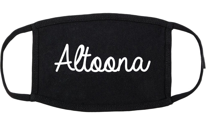 Altoona Iowa IA Script Cotton Face Mask Black