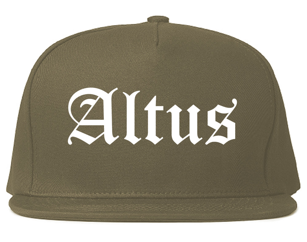 Altus Oklahoma OK Old English Mens Snapback Hat Grey