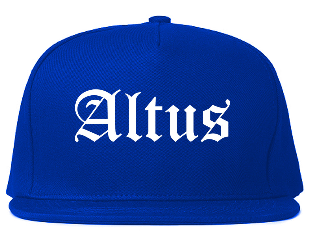 Altus Oklahoma OK Old English Mens Snapback Hat Royal Blue