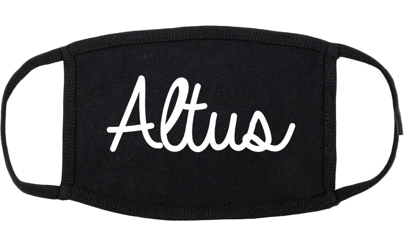 Altus Oklahoma OK Script Cotton Face Mask Black