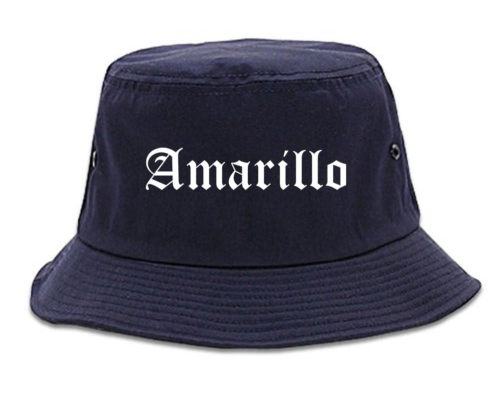 Amarillo Texas TX Old English Mens Bucket Hat Navy Blue