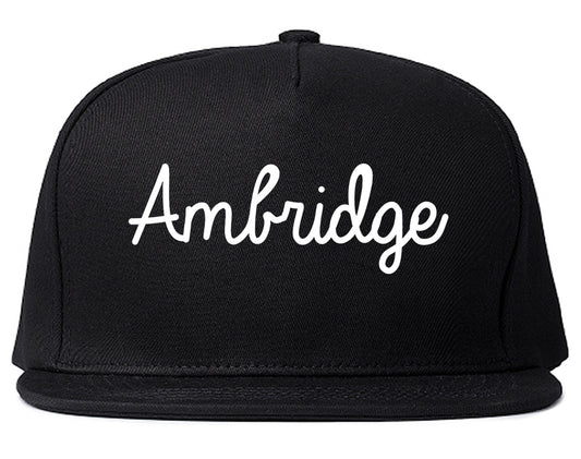 Ambridge Pennsylvania PA Script Mens Snapback Hat Black
